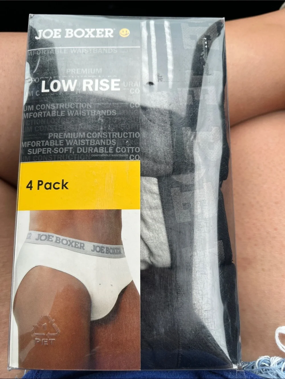 Joe Boxer Low Rise Briefs 4-Pack - Black, Gray, White